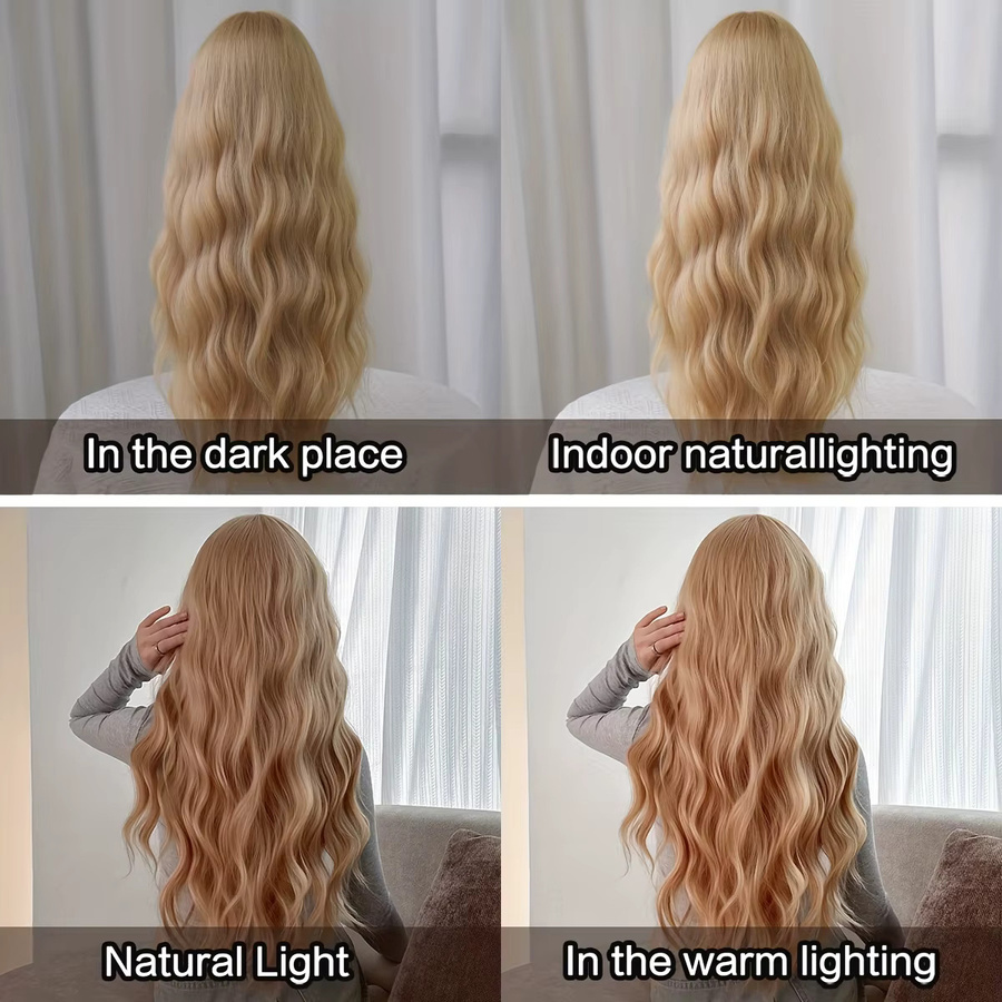 7JHH WIGS Synthetische Perücke, lange, locker gewellt, beige-blond, Damen - Bild 2