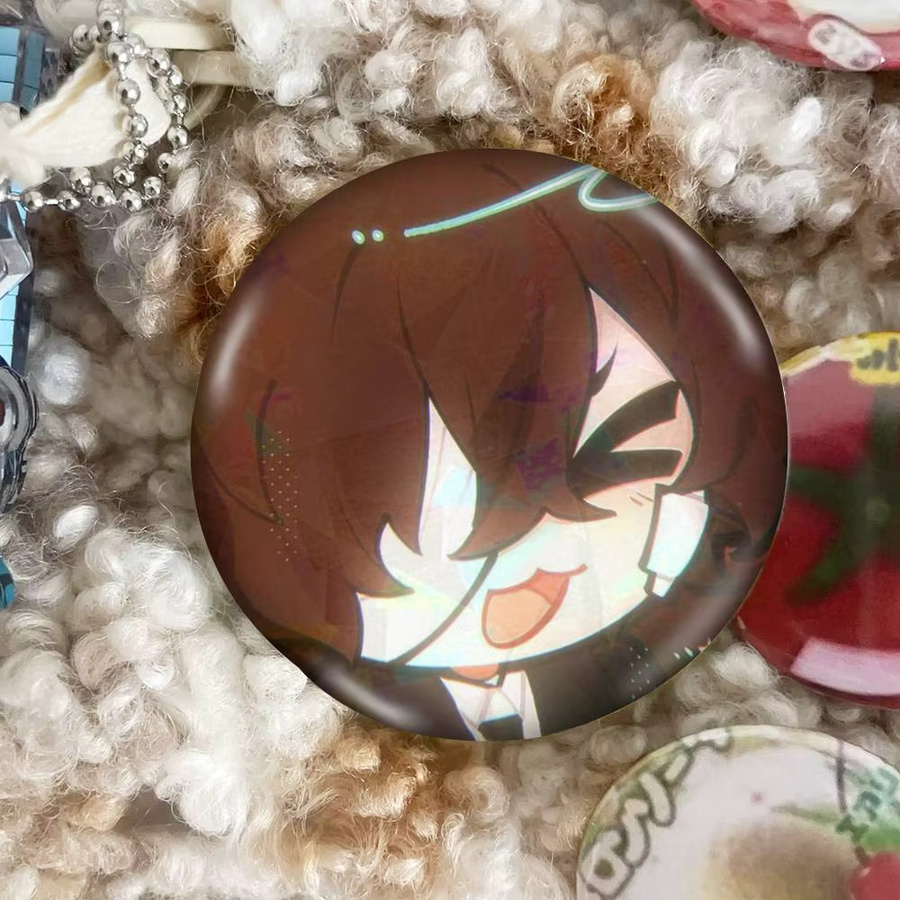 Brosche Osamu Dazai Icons Acryl-Snap-in-Pins, rund, Unisex - Bild 4