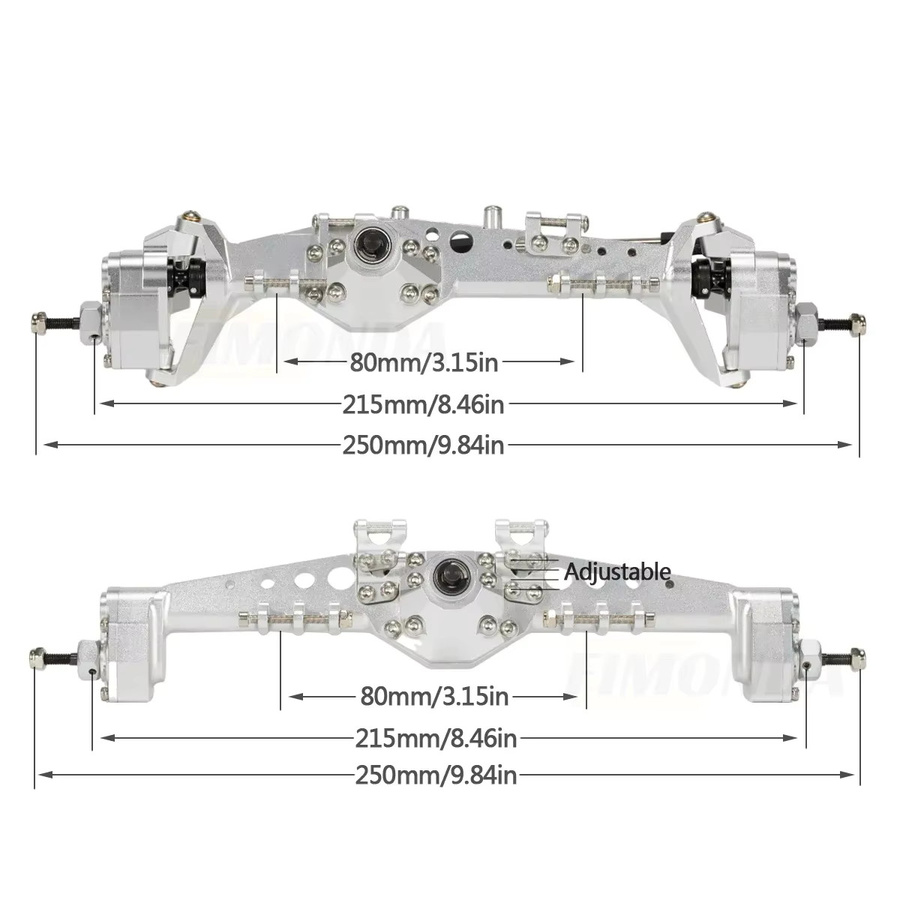 Fimonda Offset-Capra-Portalachse aus Aluminium, Grau, Metall, Zubehör - Bild 2