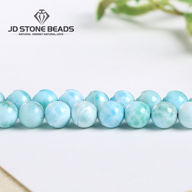 Larimar Perle, Naturstein, Runde Spacer, Unisex - Bild 1
