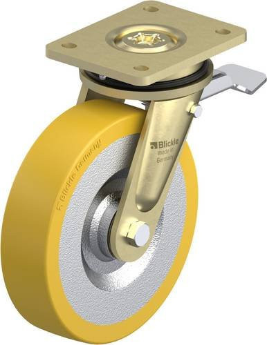 Blickle Lenkrolle LS-SETH 200K-ST mit Feststeller, Durchmesser: 200 mm, Tragfähigkeit: 1000 kg, verzinkter Stahl - Bild 1