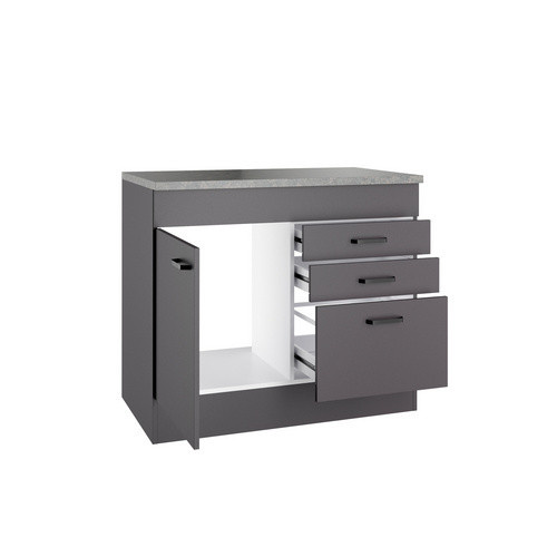 OPTIFIT Spülenunterschrank Kiel420 Anthrazit Matt B/T/H: 100 x 60 x 88 cm - Bild 3