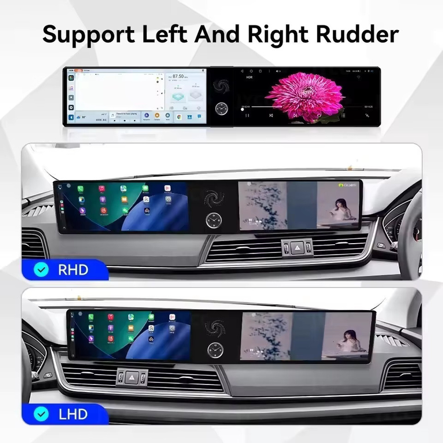 YANFU Android 13 Carplay Autoradio mit Dual Touch Screen 12,3 Zoll und GPS für Audi Q5 2008-2016 in Schwarz - Bild 3