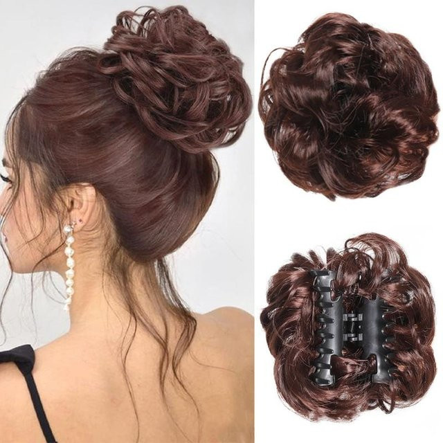 Fanfiluca Synthetischer Chignon Haarknoten, Black, Damen, Lockiges Haar - Bild 1