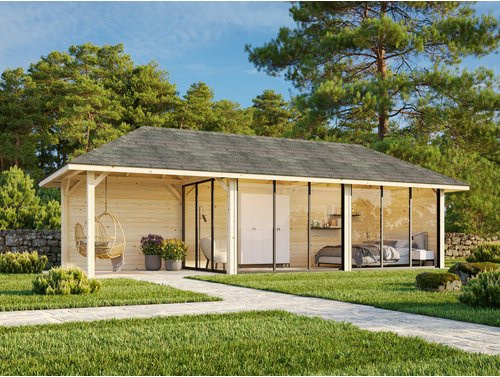 PALMAKO Pavillon Bianca Set 217 Slide aus Fichtenholz in Braun, B/H/T: 876 x 319 x 300 cm - Bild 1
