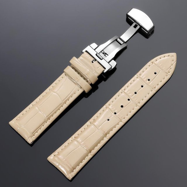 TolTales Uhrenarmband Kalbsleder, beige, 12mm, Unisex - Bild 1