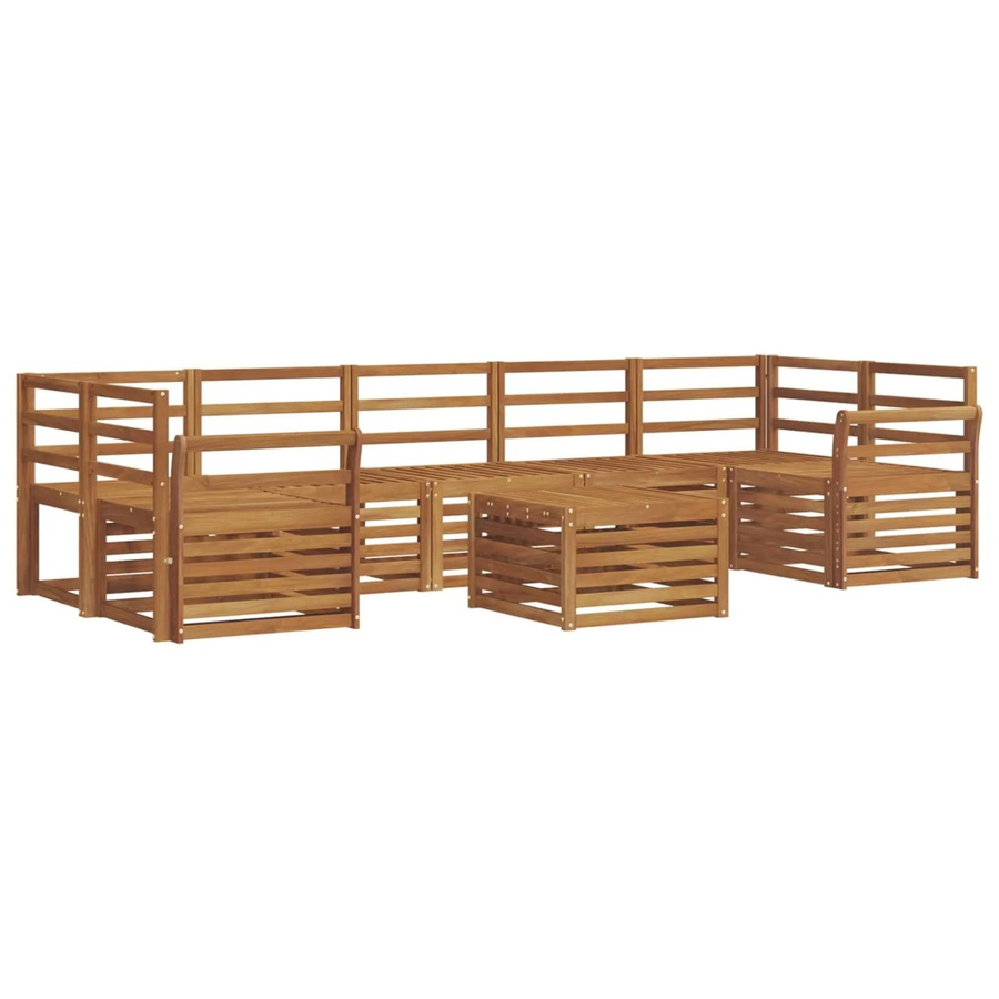 vidaXL Sofagarnitur 8-teilig aus Massivholz Akazie in Natur Braun im modernen U-Shape Design - Bild 2