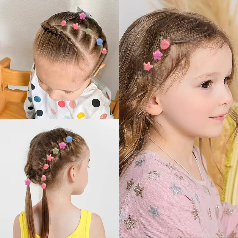 Haar Clip Set Kinder, Blume Herz Krone Kaninchen, Farben - Bild 2
