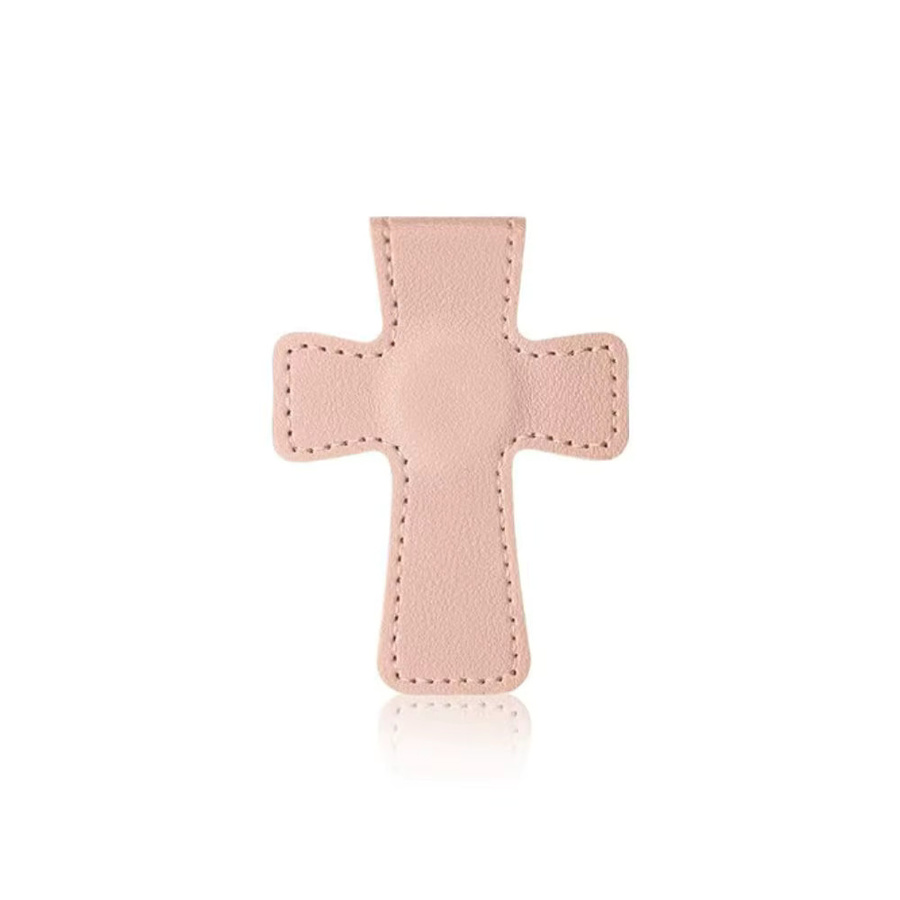 Buntes Kreuz-Lesezeichen aus Leder mit Magnet für Buchliebhaber und Studenten, Farben: Mehrfarbig und Braun - Bild 4