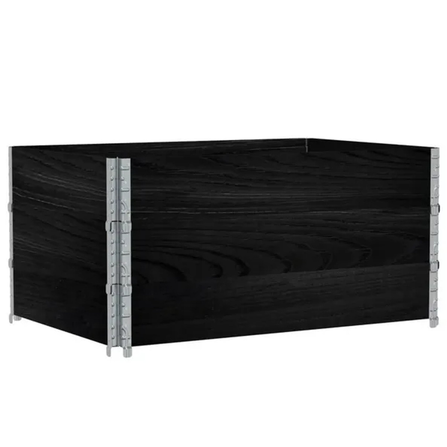 vidaXL Pflanzkiste aus Massivholz Kiefer in Schwarz, B/T/H: 120 x 80 x 60,5 cm - Bild 2