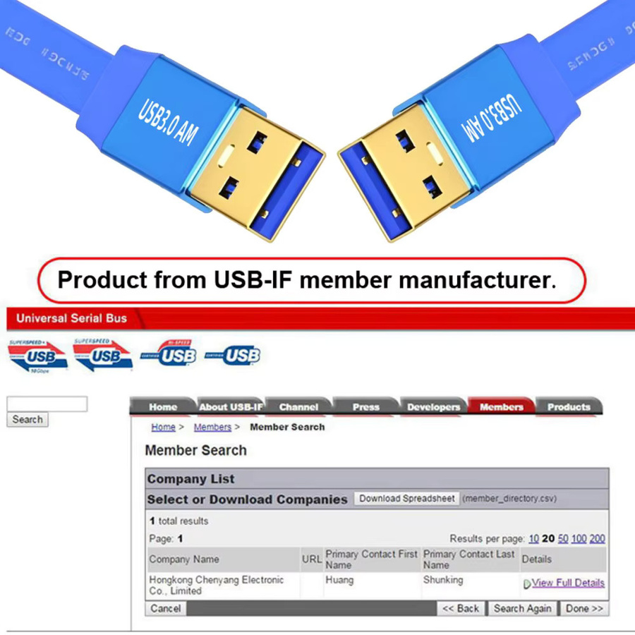 MACDOT USB 3.0 Verlängerungskabel Typ A auf Buchse, Blau, 5 Gbit/s, ultraflach und schlank für Festplatten, SSD und Kameras - Bild 3