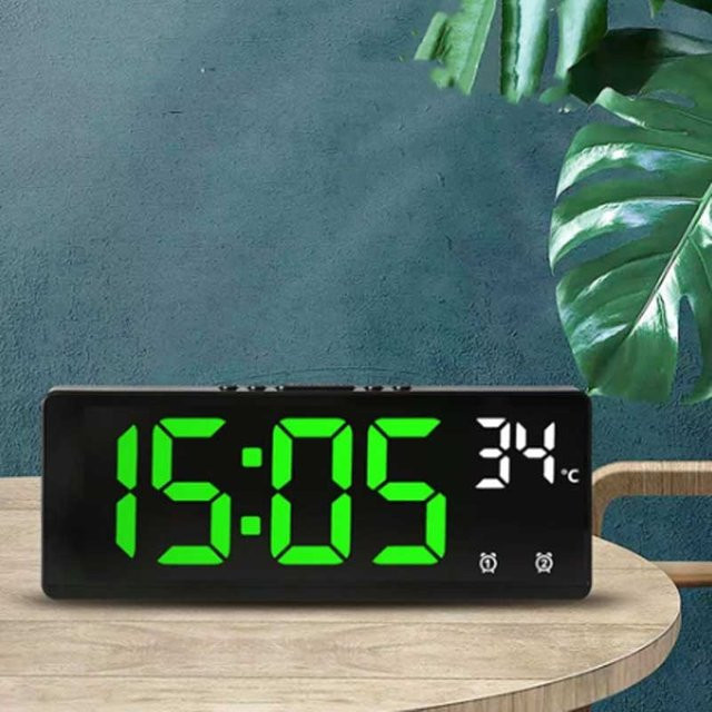 Elektronische Multifunktions-Uhr mit großem Bildschirm und Multi-Gruppen-Wecker in Weiß - Bild 1