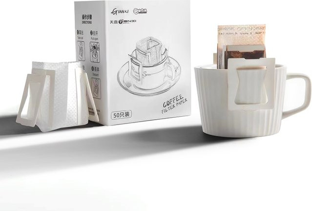 Gianxi Einweg Kaffee Filter aus Papier in Weiß für Espresso und unterwegs - Bild 1