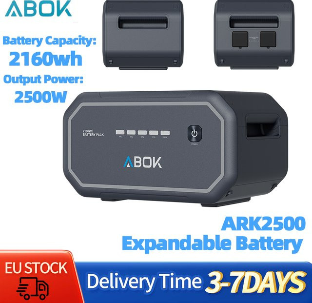 Abok Erweiterungsakku 2160Wh für Ark2500 Tragbare Powerstation und Solargenerator in Grau - Bild 1