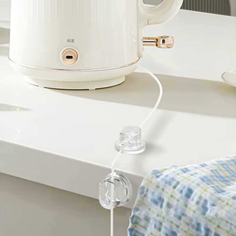 5er Set transparente Kabelhalter aus Kunststoff zur selbstklebenden USB-Datenkabel Organisation für Büro und Zuhause - Bild 2