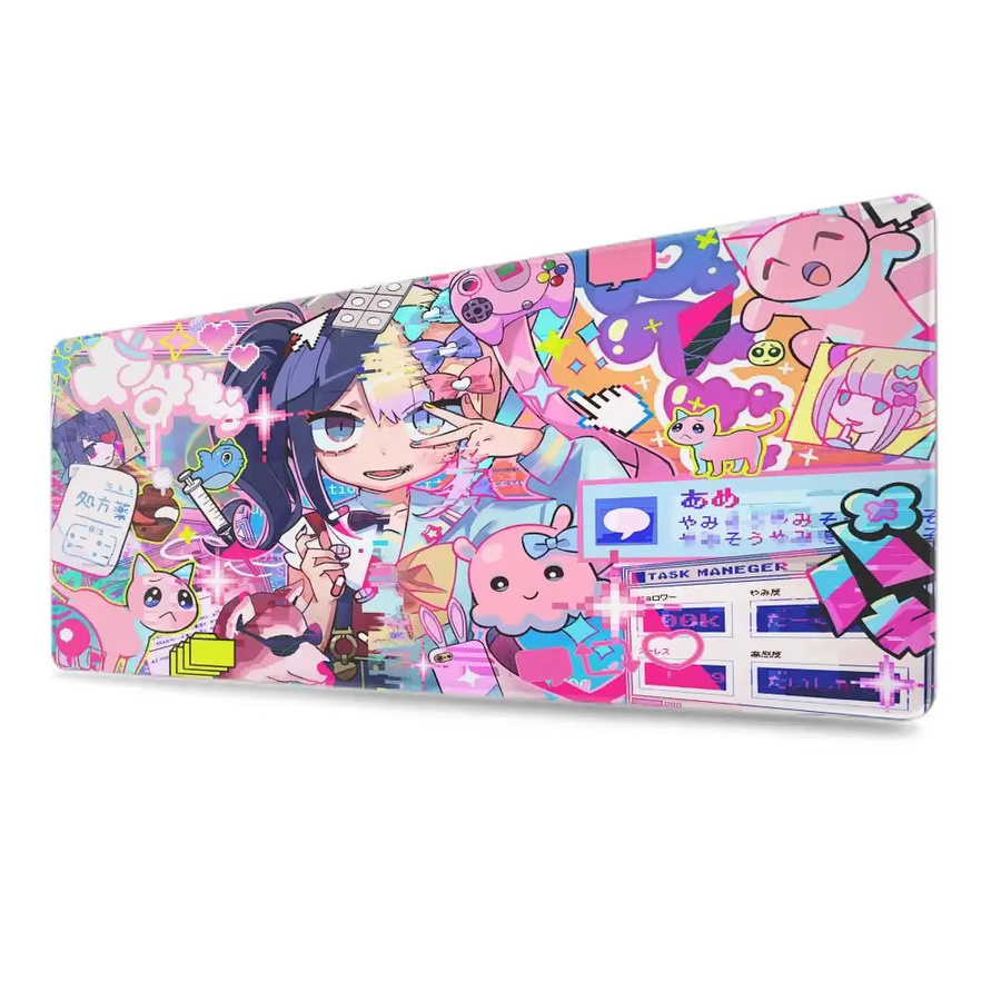 Potdemiel Anime-Mauspad Needy Girl Overdose, XXL Gaming-Schreibtischunterlage, Multicolor, B: 120 cm, T: 60 cm - Bild 2