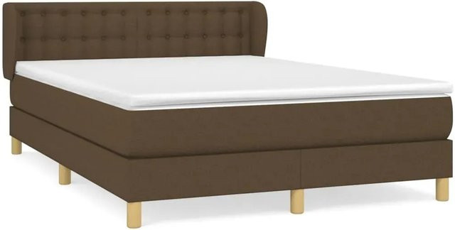 vidaXL Boxspringbett mit Matratze Dunkelbraun B/T: 140 x 190 cm - Bild 1