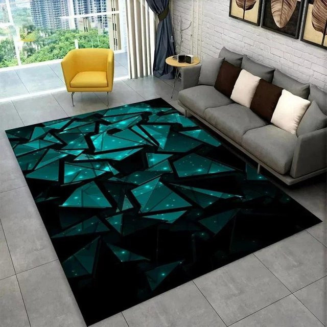 Moderner geometrischer Bereichsteppich Lodestar in Bunt, rutschfest und pflegeleicht, B/T: 80 x 50 cm - Bild 1