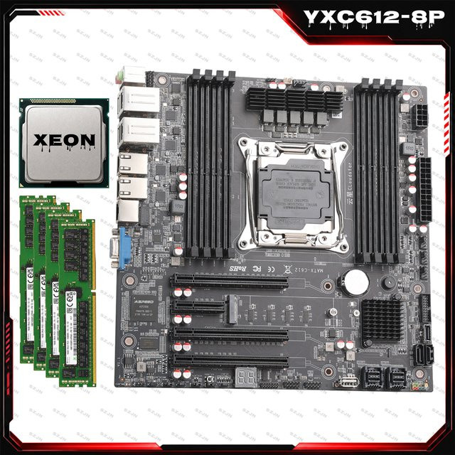 Cloud Star C612-8P M-ATX Motherboard LGA2011-3 DDR4 mit 8 Speichersteckplätzen, M.2 NVMe, Quad 2.5G LAN und BMC in Schwarz - Bild 1