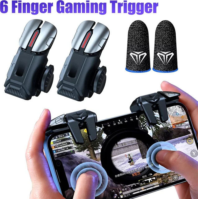 G21 6-Finger Game Controller für Mobile Shooter Games in Schwarz - Bild 1