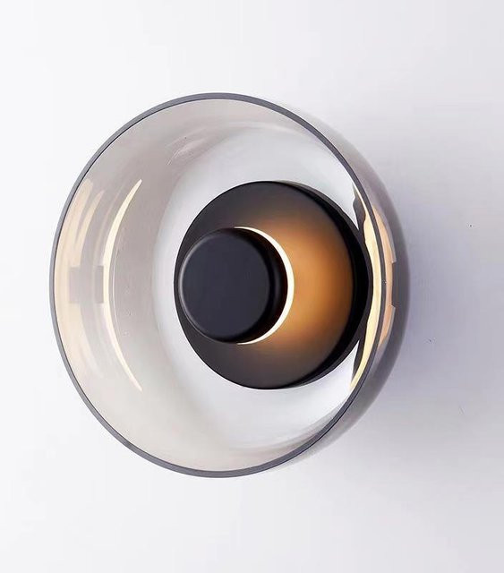 CETANT Vintage LED-Wandleuchte aus Glas und Metall in Transparent mit warmweißem Licht und rundem Scheibendesign - Bild 1