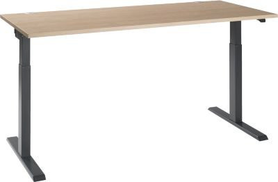 Schäfer Shop Select Schreibtisch ERGO-T 2.0, elektrisch höhenverstellbar, Rechteck mit T-Fuß, Eiche/anthrazit, B: 180 cm, T: 80 cm, H: 71,5-120,5 cm - Bild 1