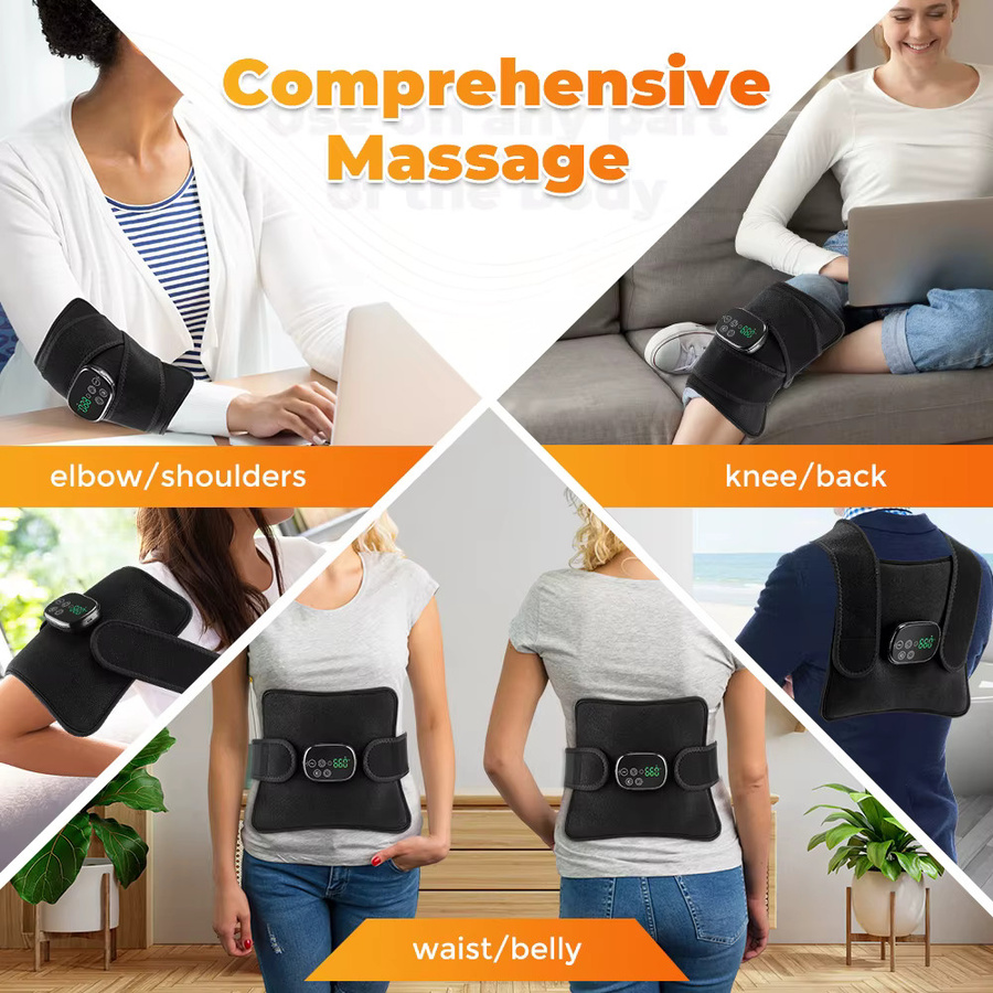 Hailicare Schnurloses Vibrations-Taillenmassagegerät mit Infrarotlicht 660 nm und 850 nm, LED-Pad als elektrischer Rücken-Schultergurt und Kniebandage zur Muskelentspannung, Schwarz - Bild 3