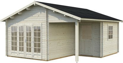 Palmako Irene Blockbohlenhaus aus Fichtenholz mit Satteldach in Braun, B/H/T: 530 x 321 x 550 cm - Bild 3