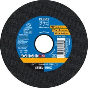 PFERD Trennscheibe EHT 115-1,0 PSF STEELOX für Metall, Schwarz, Durchmesser: 115 mm - Bild 1