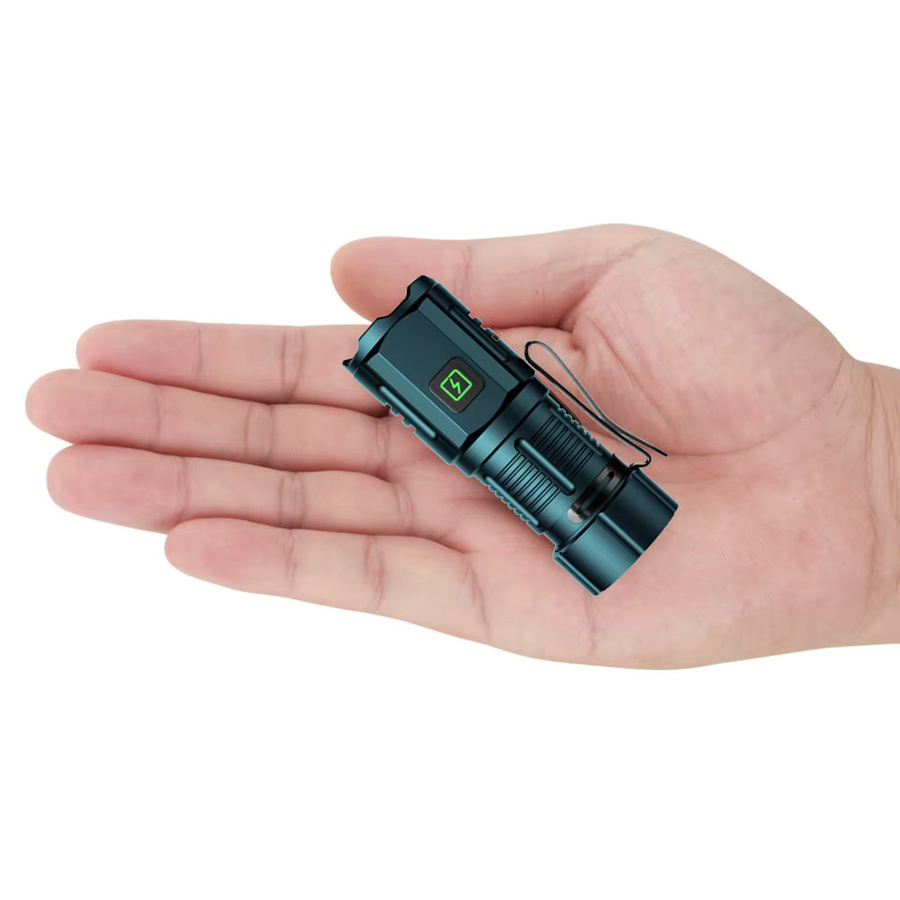 Alonefire Mini Palm LED Taschenlampe mit Magnet und USB-Aufladung, Schwarz, 6500 K Kaltweiß - Bild 3