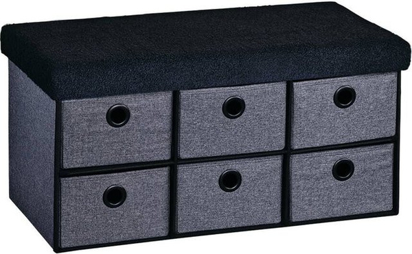 Kesper Sitzbank mit Aufbewahrungsboxen und Schuhregal in Grau, B/H/L: 37,5 x 10 x 77 cm