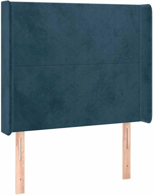 vidaXL Kopfteil mit Ohren in Dunkelblau aus Samt, B/T/H: 93 x 16 x 128 cm - Bild 1