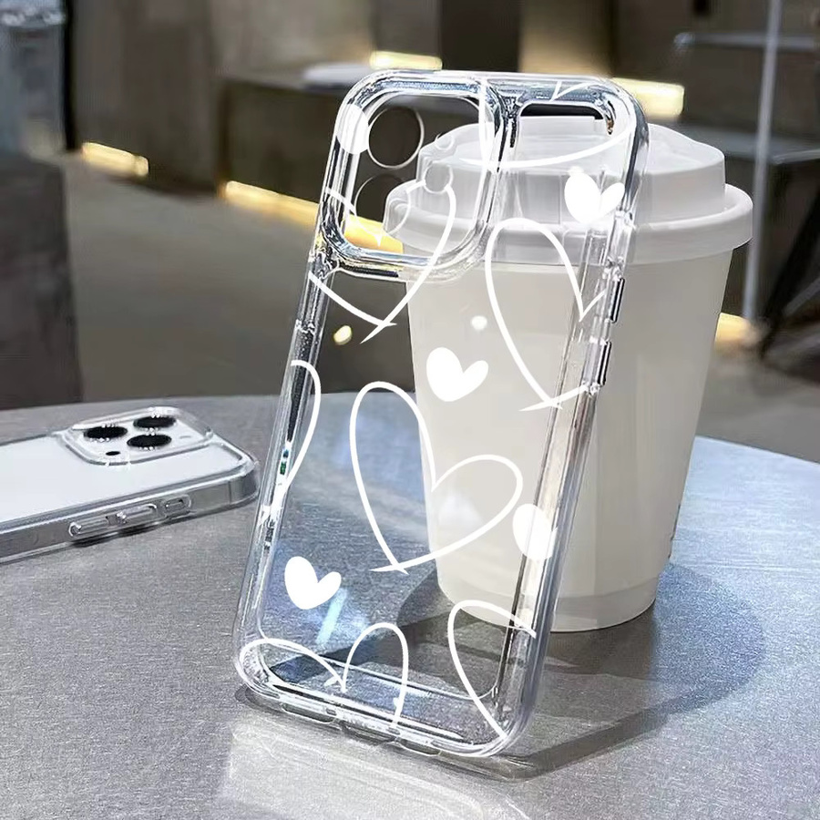 Transparente Silikon-Handyhülle mit Liebesherz-Motiv für Samsung Galaxy S25 Ultra, S24 FE, S23 Plus und S22 - Bild 2
