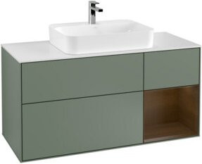 V&B Waschtischunterschrank Finion in Olivenmatt lackiert, Breite: 120 cm, Tiefe: 50,1 cm, Höhe: 50,1 cm - Bild 1