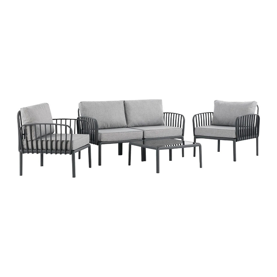 Gartensitzgruppe Casilma von Vente-unique in Anthrazitgrau, B: 148 cm, H: 78 cm, T: 78 cm - Bild 2