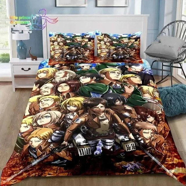 Attack on Titan Bettwäscheset mit Grafikdesign von Binchi Outdoor Product, Mehrfarbig, B/T: 240 x 220 cm - Bild 1