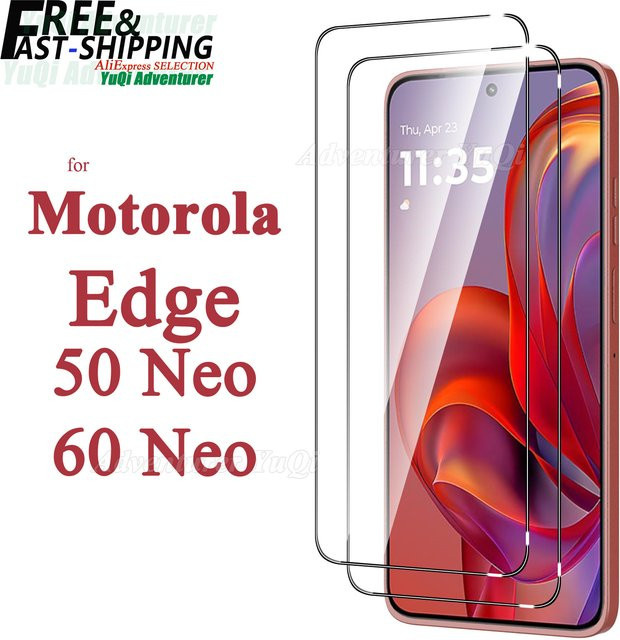 Displayschutzfolie aus gehärtetem Glas für Motorola Edge 60 Neo und 50 Neo, transparent, HD 9H, kratzfest - Bild 1