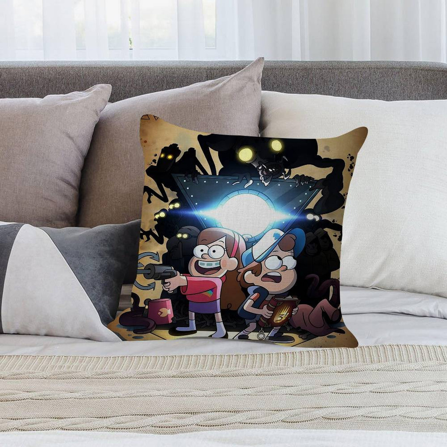 Gravity Falls Kissenbezug aus Peach Skin für Sofa und Deko, B/T/H: 18 x 18 x 18 cm - Bild 1