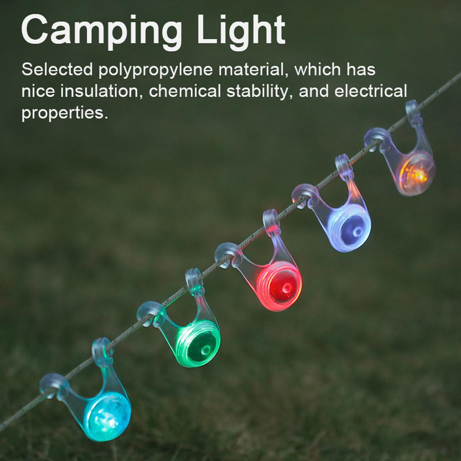 TOMTOP JMS 10er Set wasserdichte Zeltschnur-Lichter in Gelb für Camping und Outdoor mit IPX4 Schutz - Bild 2