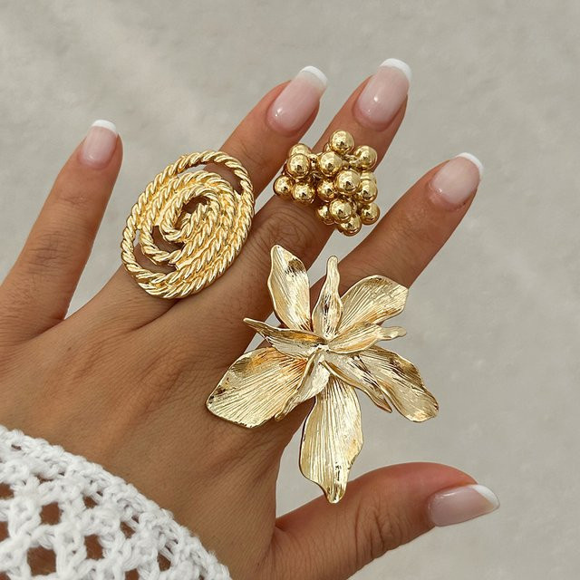 Ingemark Blumenring, Gold, Vintage, Damen - Bild 1