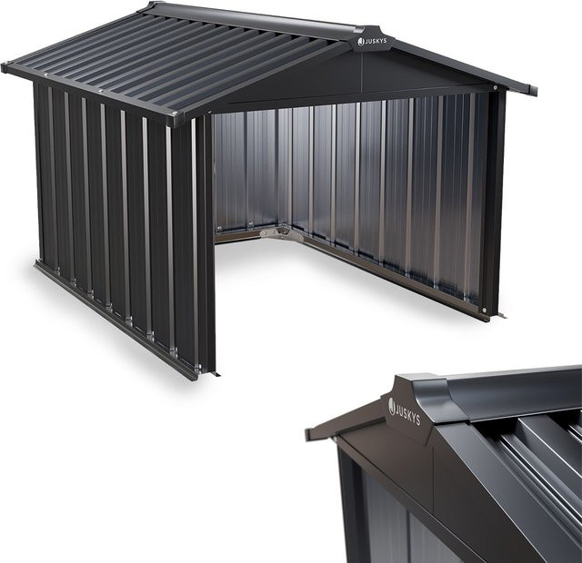 Juskys Mähroboter Garage MGMT1 aus Metall mit Satteldach in Anthrazit, B/T/H: 98 x 89 x 63 cm - Bild 1