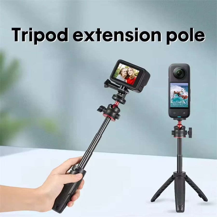 FGCLSY Mini ausziehbares Desktop-Stativ in Schwarz mit flexiblem Kugelkopf und 1/4 Zoll Schraubhalterung für Handfotografie und Selfies - Bild 3
