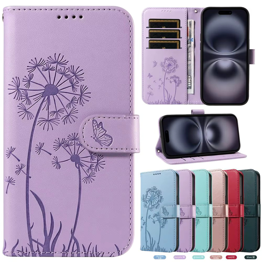 Leder-Handyhülle mit Löwenzahn-Motiv für Xiaomi Redmi und POCO Modelle als Flip-Back-Cover Schutzhülle - Bild 2