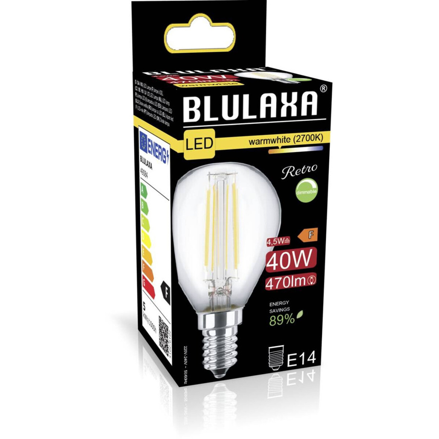 Blulaxa LED-Filamentlampe E14 Kerzenform, dimmbar, warmweiß, transparentes Glas - Bild 2