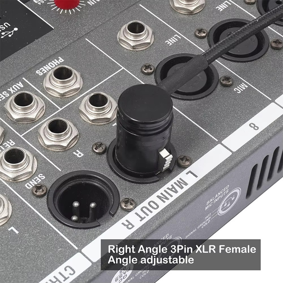 APWIKOGER XLR-Mikrofon-Lötadapter in Schwarz, kompakter 90-Grad-Rechtwinkel-Anschluss Stecker auf Stecker und Buchse auf Buchse - Bild 4