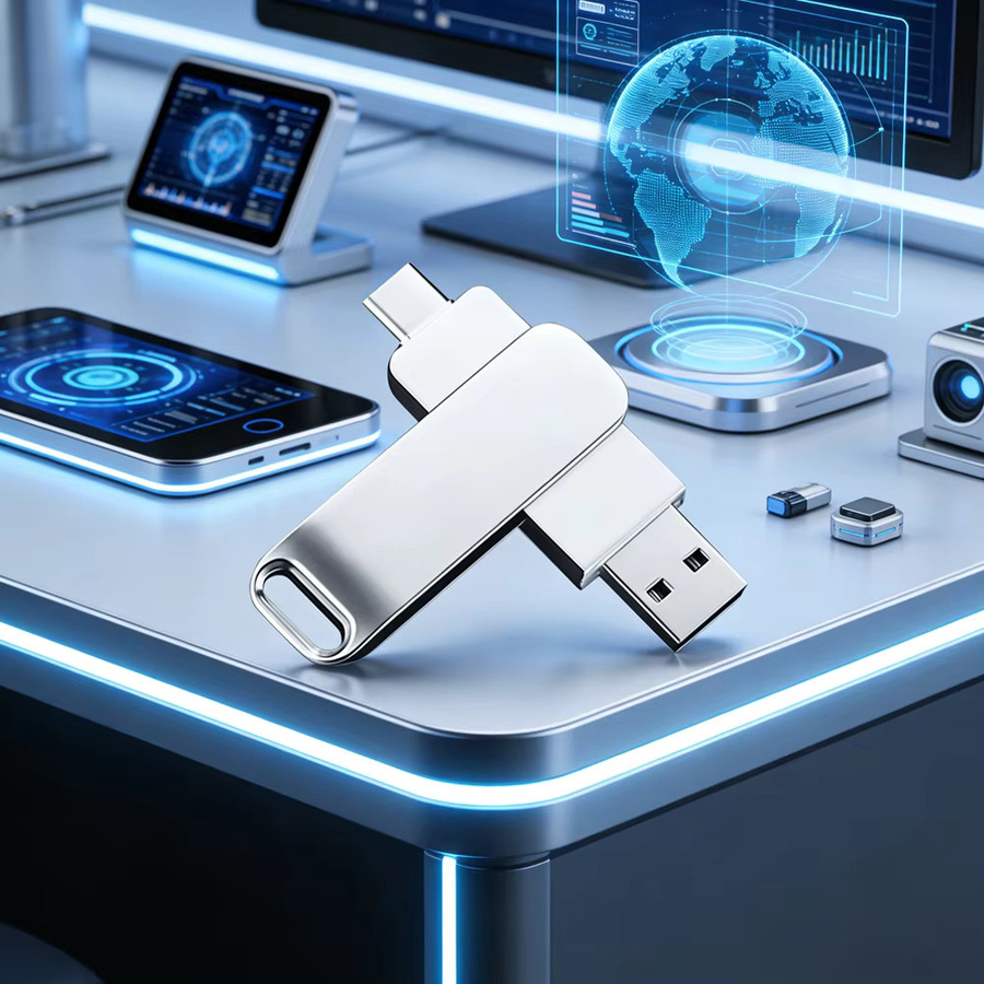 Lenovo USB 3.2 2-in-1 Flash-Laufwerk mit USB-C OTG, 128 GB, Schwarz/Silber - Bild 5
