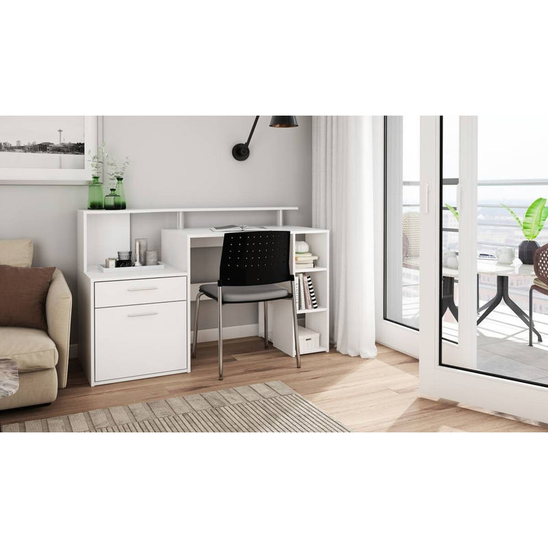 byLIVING Schreibtisch LOUIS in Weiß mit Melaminbeschichtung, B/H/T: 140 x 89 x 55 cm - Bild 2