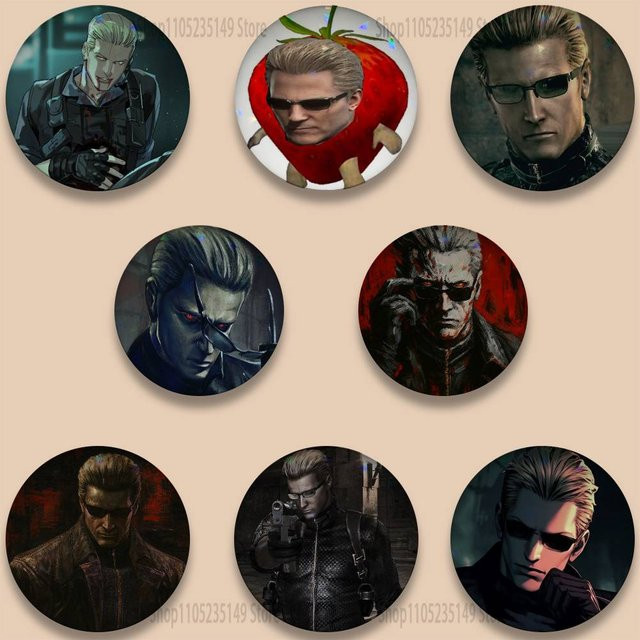 Icona Brosche Albert Wesker, Weißblech, 56 mm, Unisex - Bild 1