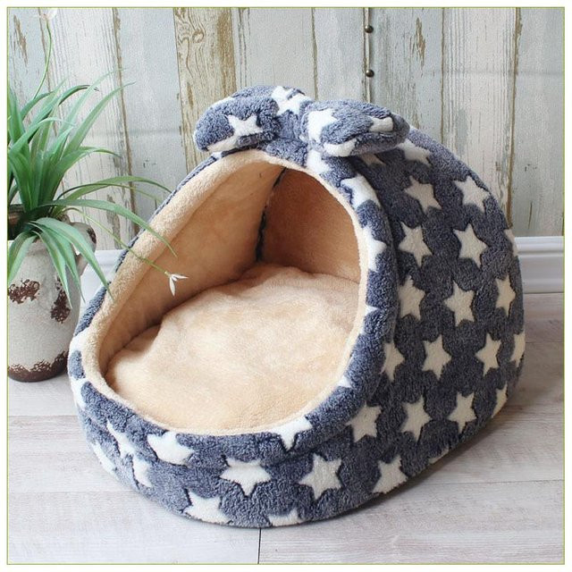 Pet Products My Hundehöhle als warmes Kuschelbett für kleine und mittelgroße Hunde in Grau aus Mikrofaser - Bild 1