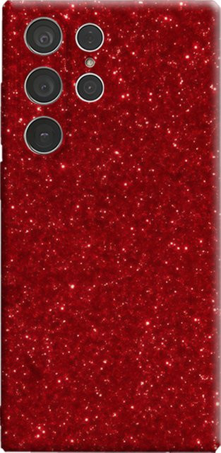 Stoßfeste doppellagige Handyhülle mit rotem Glitzer-Diamant-Design für Samsung Galaxy S25 Ultra, S24 und S23 Ultra Plus - Bild 1